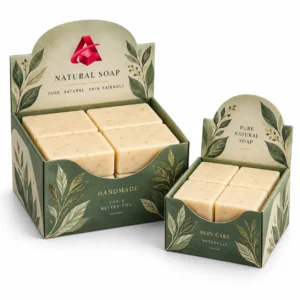 Kraft Brown Soap Boxes With Oval Window packaging